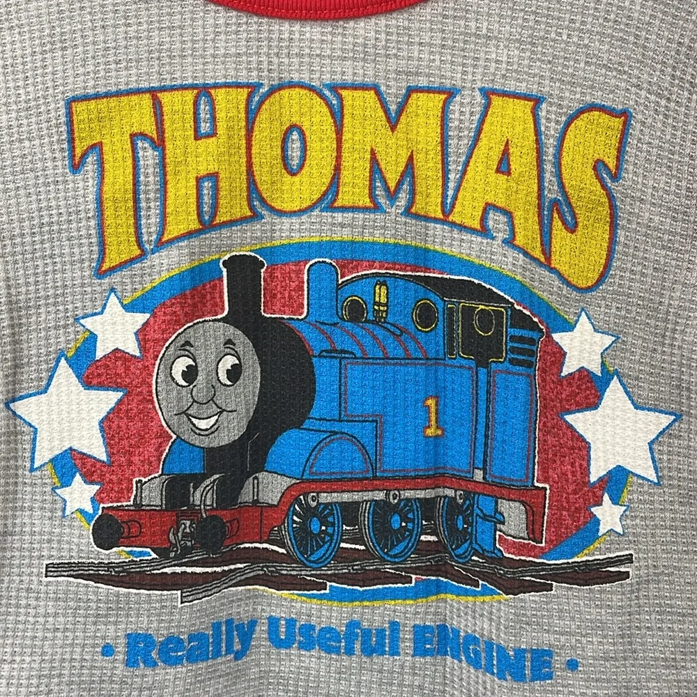 Vintage 90s Thomas the Tank Engine unisex Wormser 2pc Thermal Pajama Set Size 7